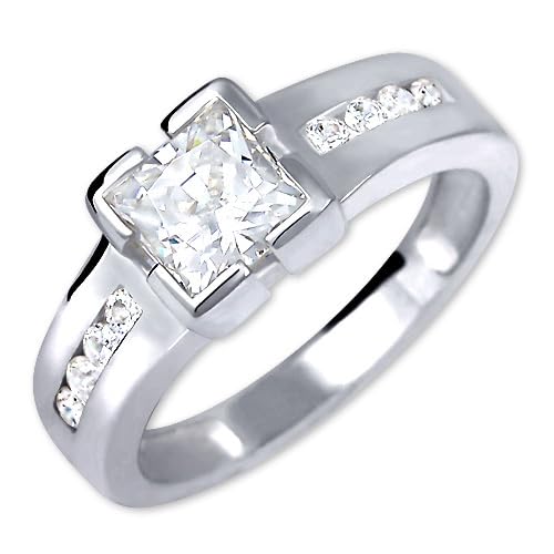 Brilio Ring Silver Engagement Ring 426 001 00416 04 - Schaltkreis: 52 mm sBS0557-52, Estándar, Nicht-Edelmetall, Kein Edelstein von Brilio