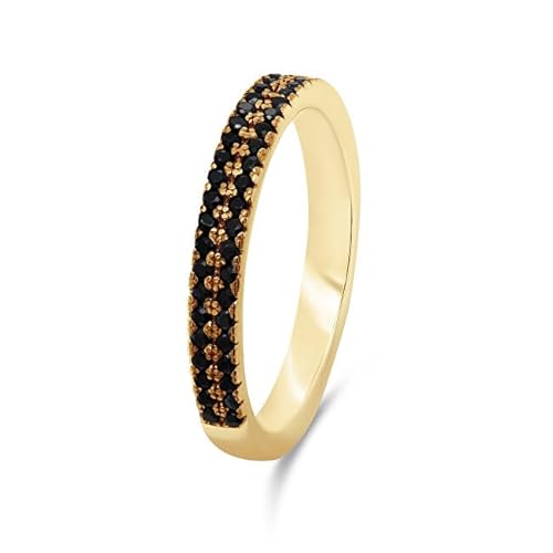 Brilio Ring Sparkling Gold plattiert mit schwarzen Zirkonen RI058Y - Circuit: 50 mm sBS2351-50 Marke, Estándar, Metall, Kein Edelstein von Brilio