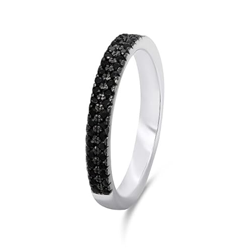 Brilio Ring Sparkling Silver Ring mit schwarzen Zirkonen RI058W - Schaltung: 60 mm sBS2350-60 Marke, Estándar, Metall, Kein Edelstein von Brilio