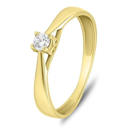 Brilio Ring Timeless Engagement Ring Made of Yellow Gold GR114YAU - Circuit: 50 mm sBR1867-50 Marke, Estándar, Nicht-Edelmetall, Kein Edelstein von Brilio