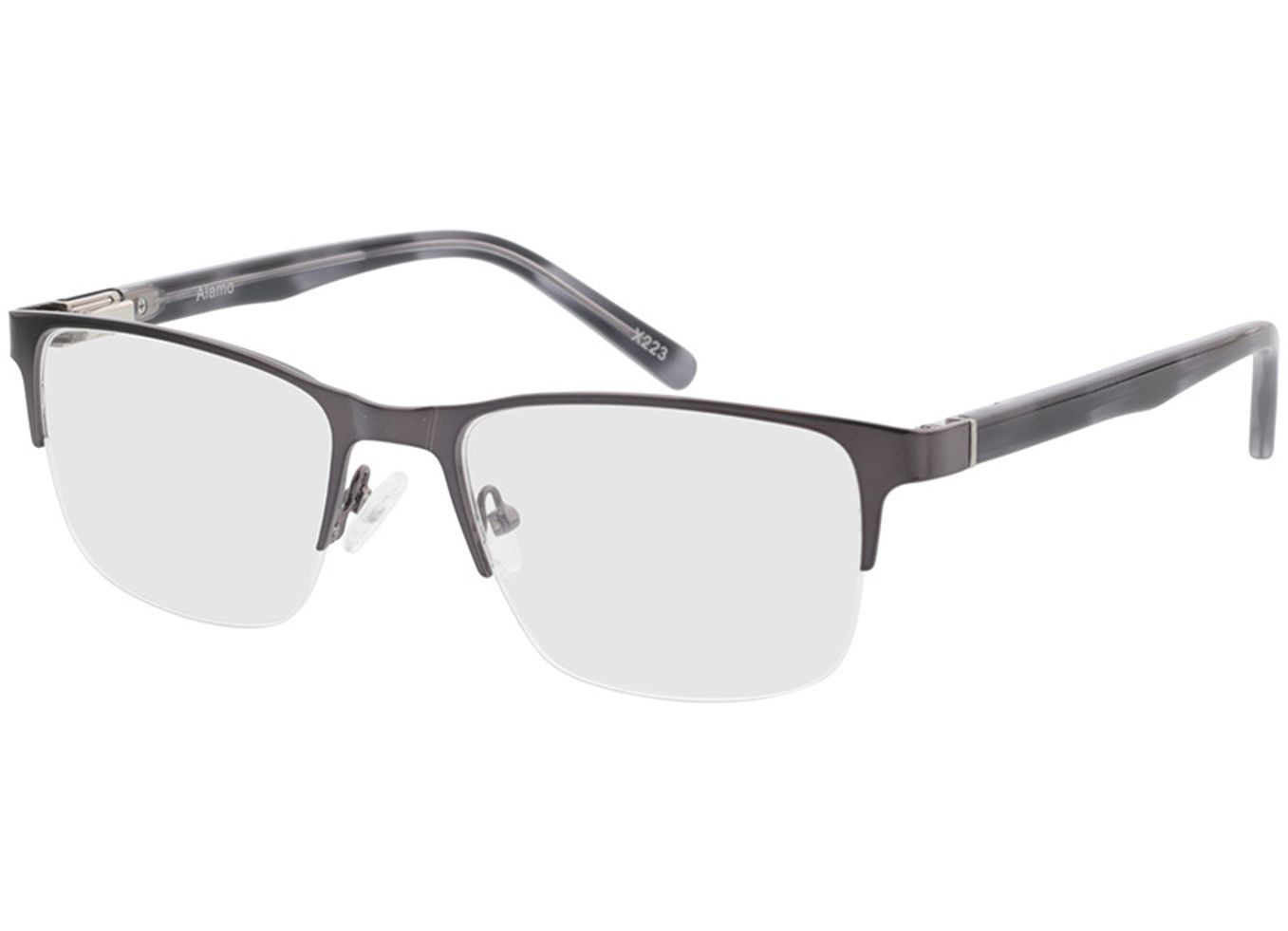 Alamo - anthrazit/grau Blaulichtfilter-Brille, Halbrand, Rechteckig von Brille24 Collection