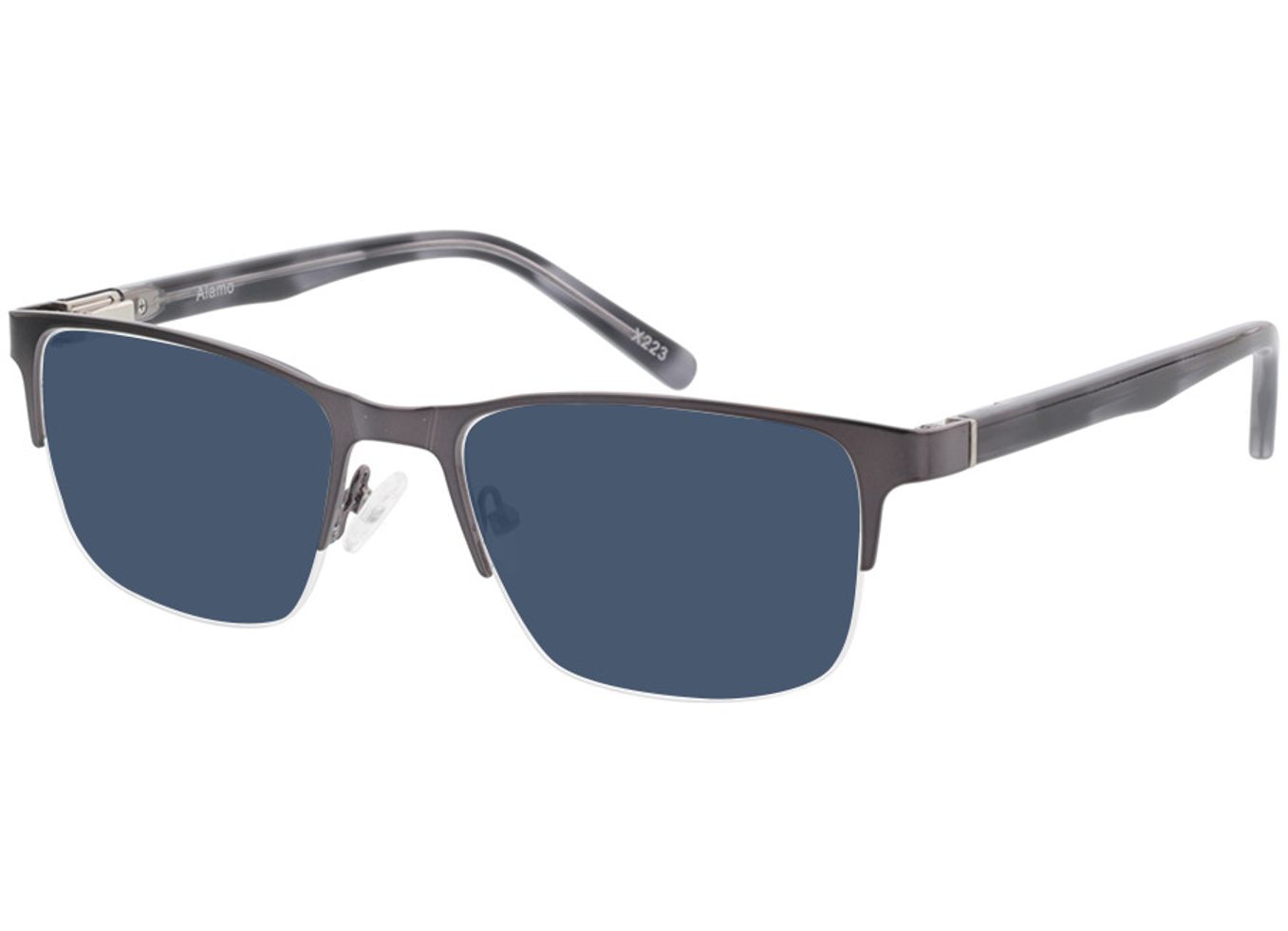 Alamo - anthrazit/grau Sonnenbrille mit Sehstärke, Halbrand, Rechteckig von Brille24 Collection