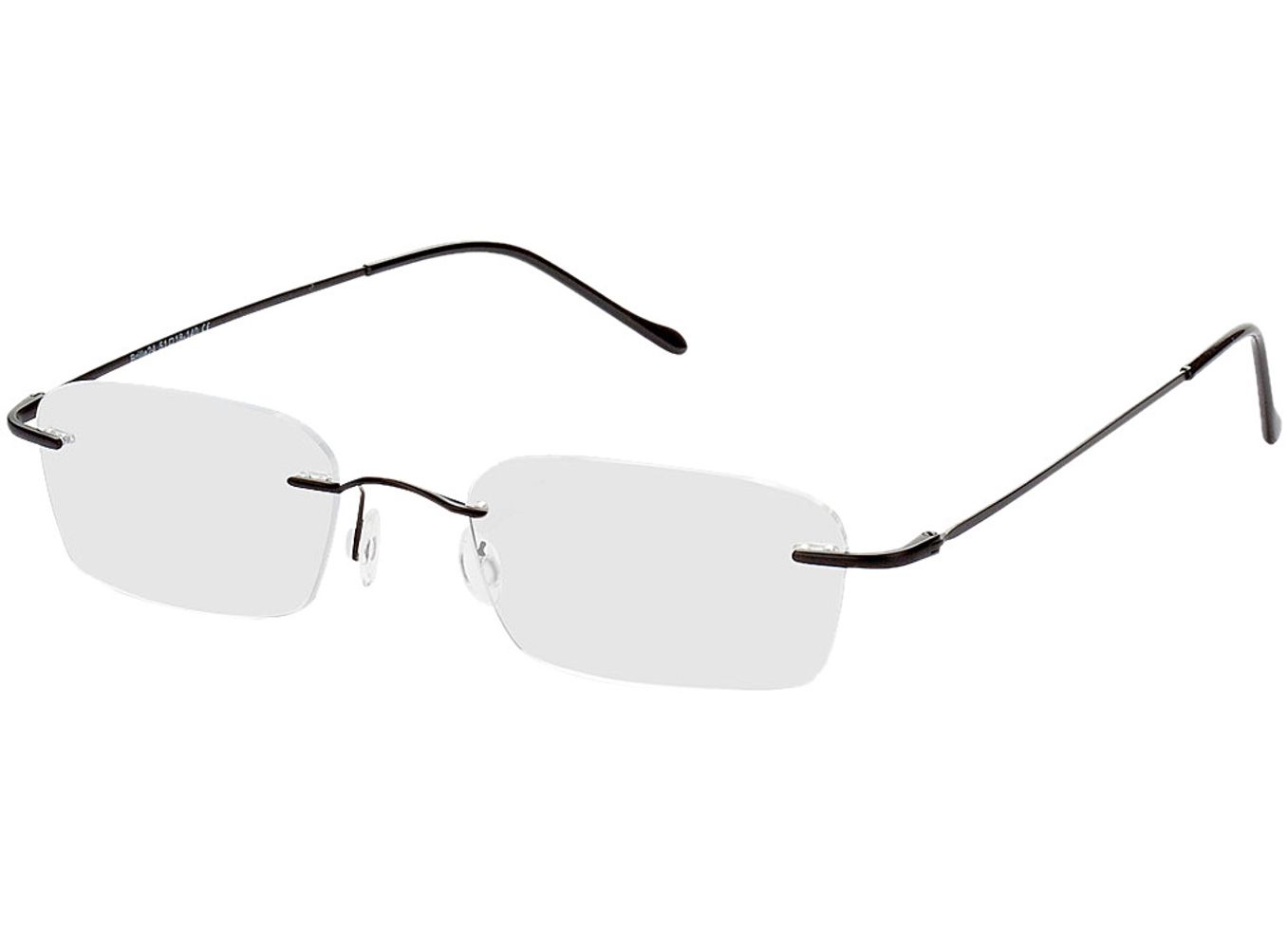 Bendigo - schwarz Brillengestell inkl. Gläser, Randlos, Rechteckig von Brille24 Collection