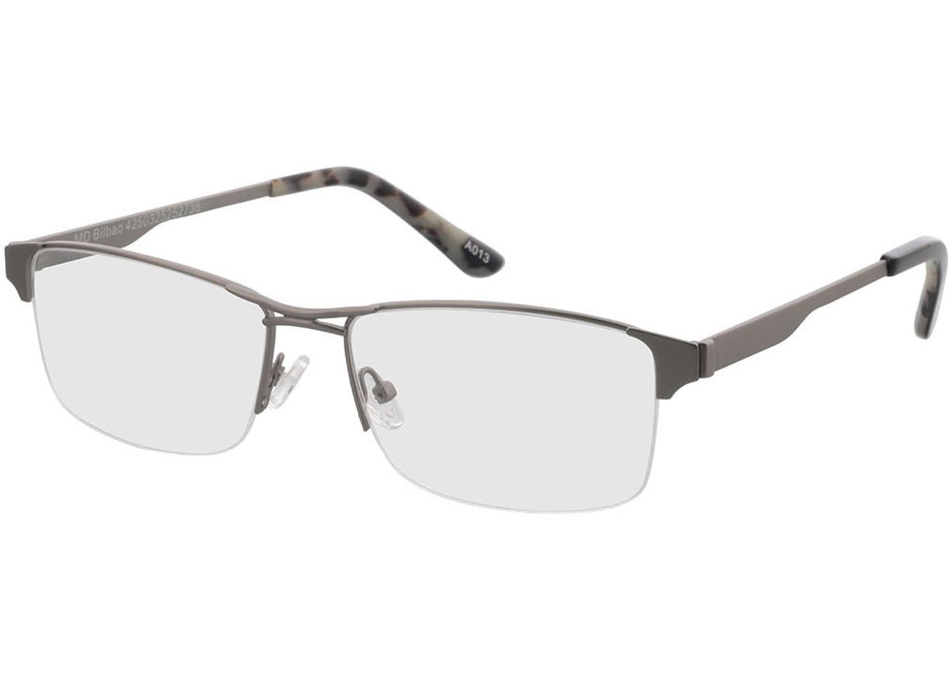 Bilbao - silber Blaulichtfilter-Brille, Halbrand, browline von Brille24 Collection