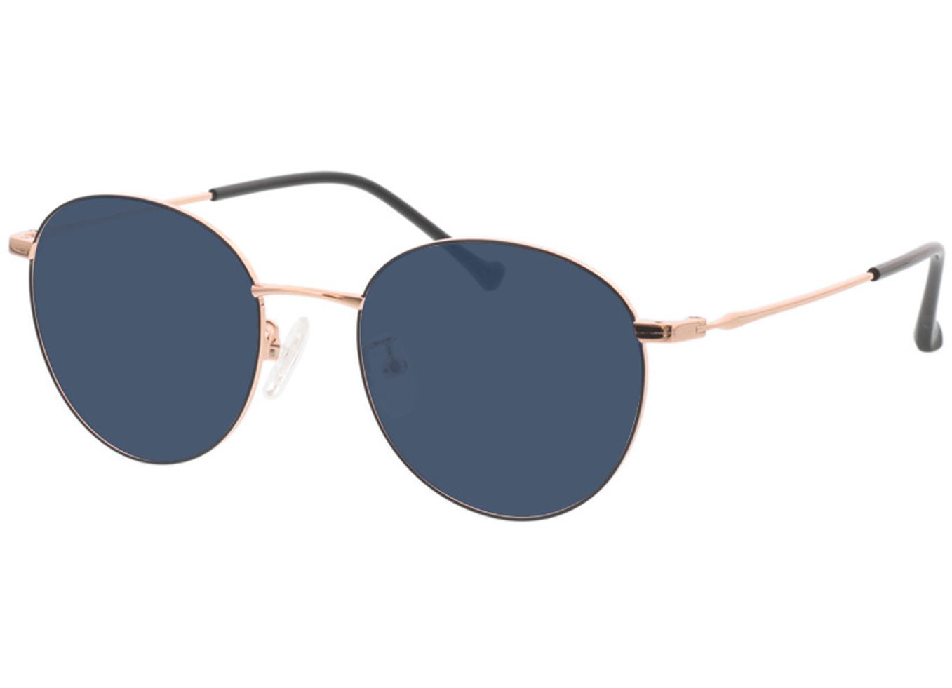 Charlottenburg - schwarz/roségold Sonnenbrille mit Sehstärke, Vollrand, Rund von Brille24 Collection