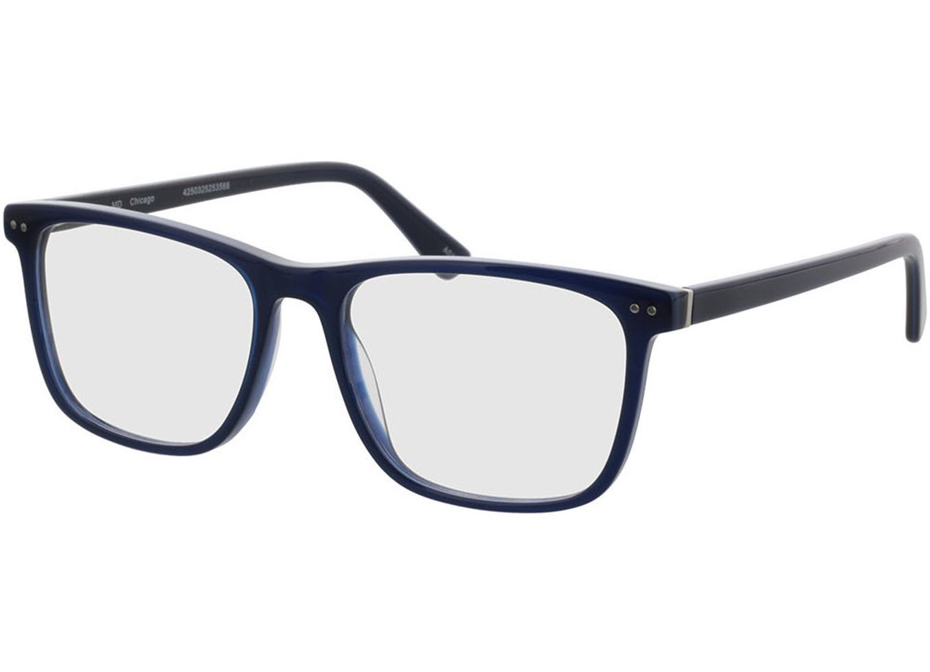 Chicago - blau Gleitsichtbrille, Vollrand, Eckig von Brille24 Collection