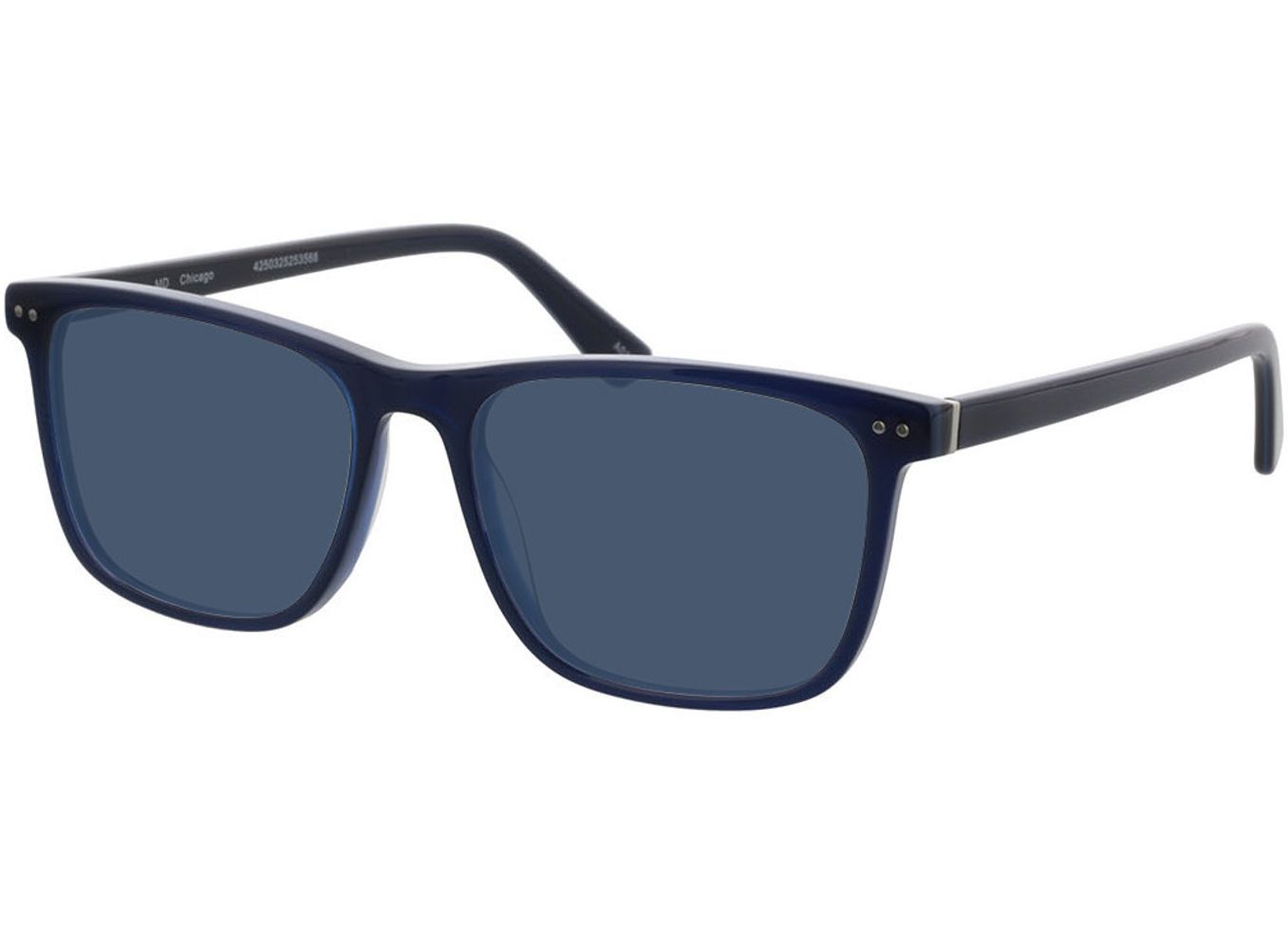 Chicago - blau Sonnenbrille ohne Sehstärke, Vollrand, Eckig von Brille24 Collection