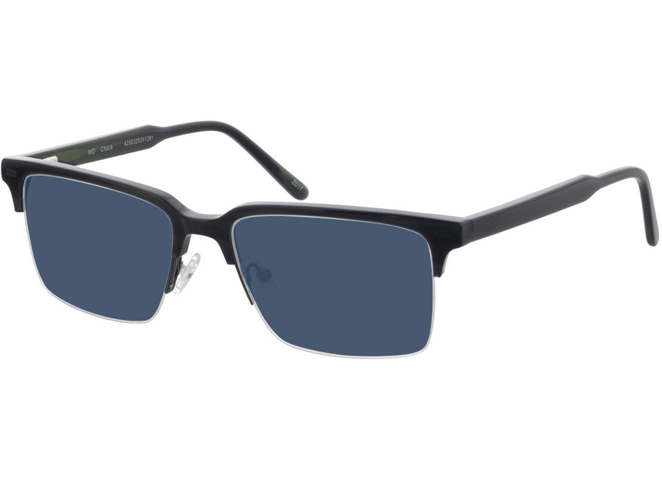 Chuck - grün-blau-meliert Sonnenbrille mit Sehstärke, Halbrand, browline von Brille24 Collection