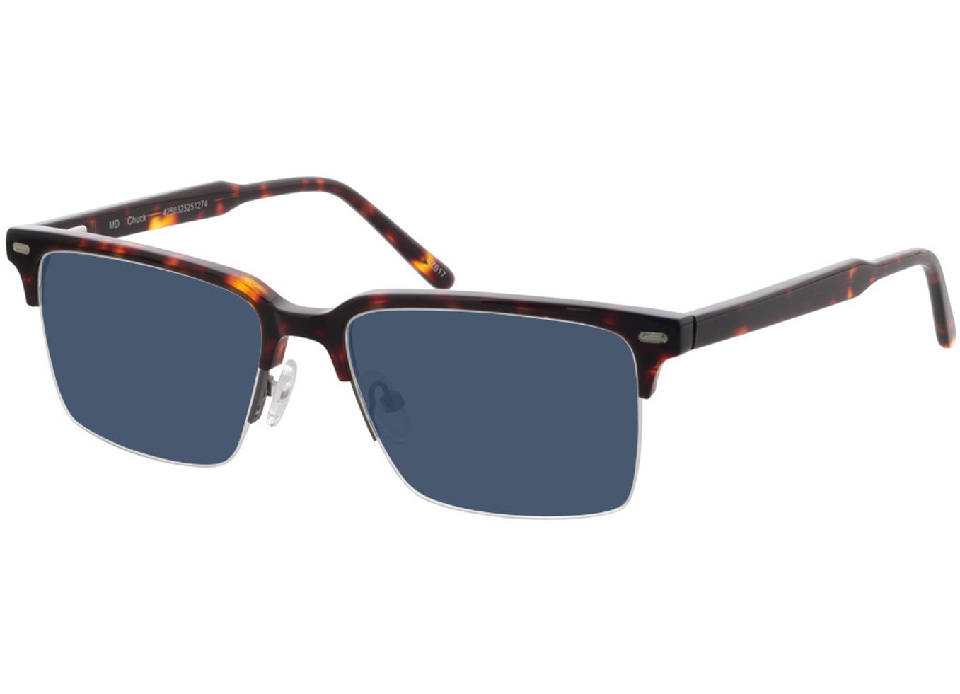 Chuck - havanna Sonnenbrille ohne Sehstärke, Halbrand, browline von Brille24 Collection