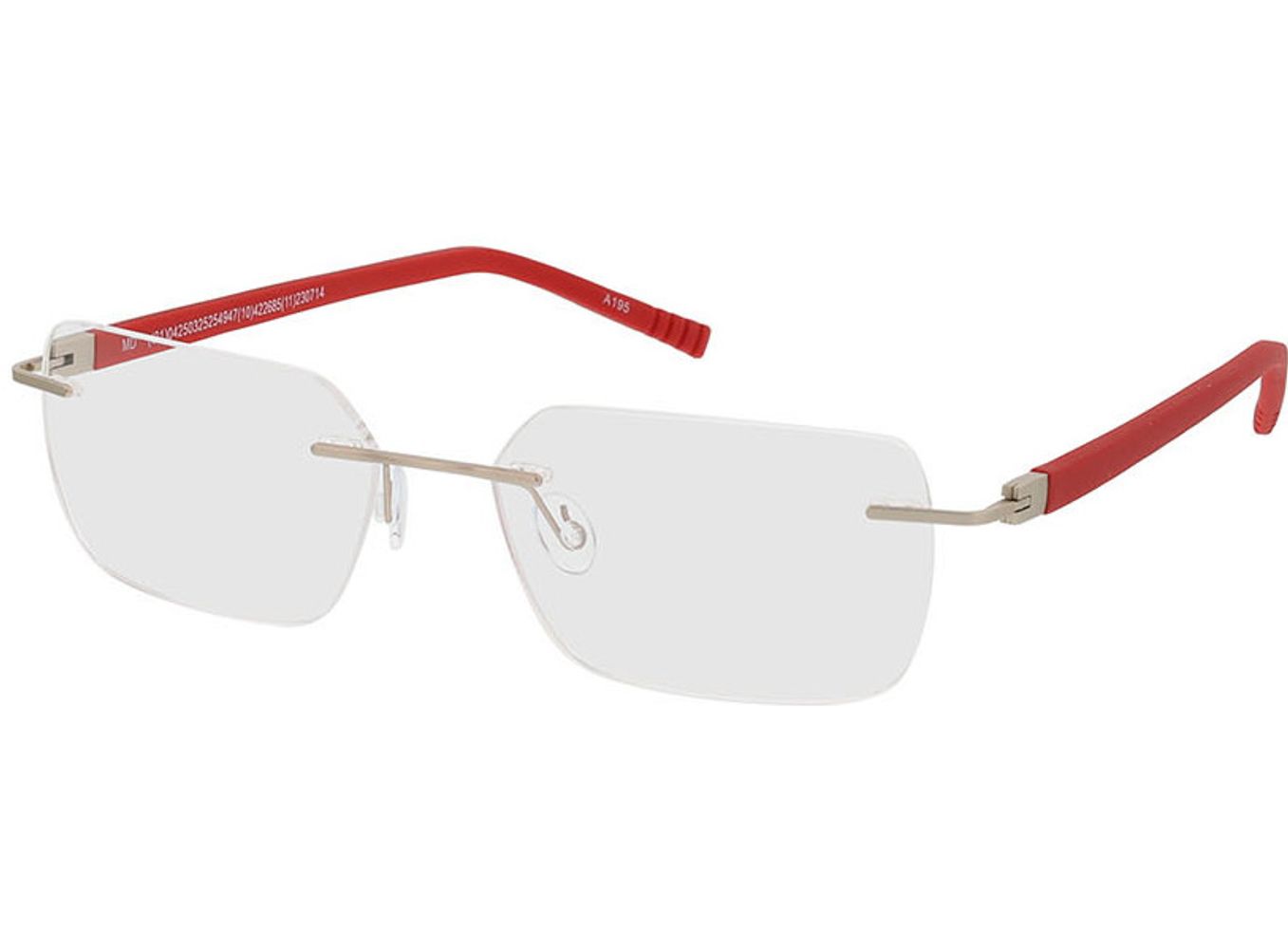 Clearwater - matt gold/rot Arbeitsplatzbrille, Randlos, Rechteckig von Brille24 Collection