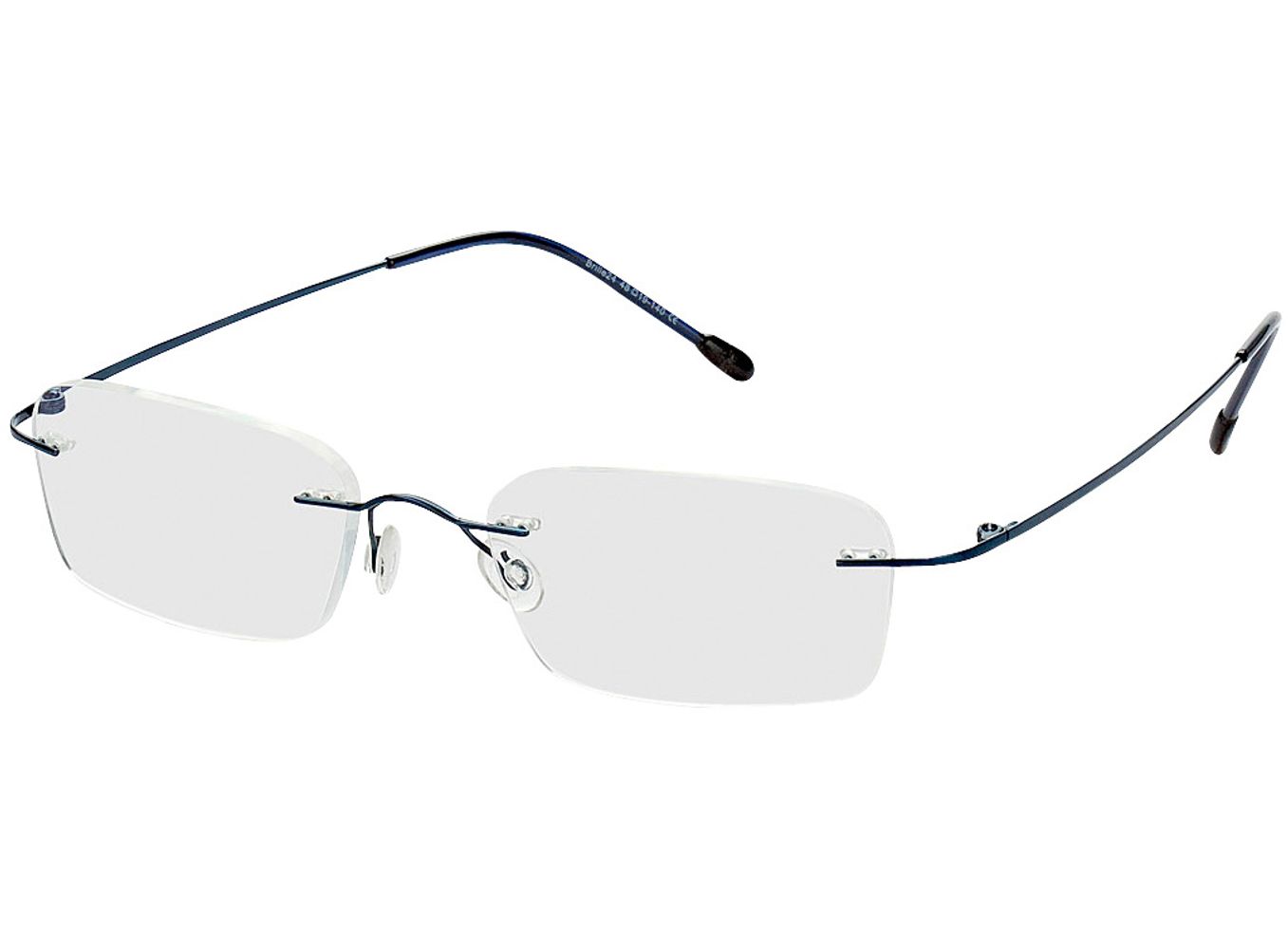 Davos - blau Brillengestell inkl. Gläser, Randlos, Rechteckig von Brille24 Collection