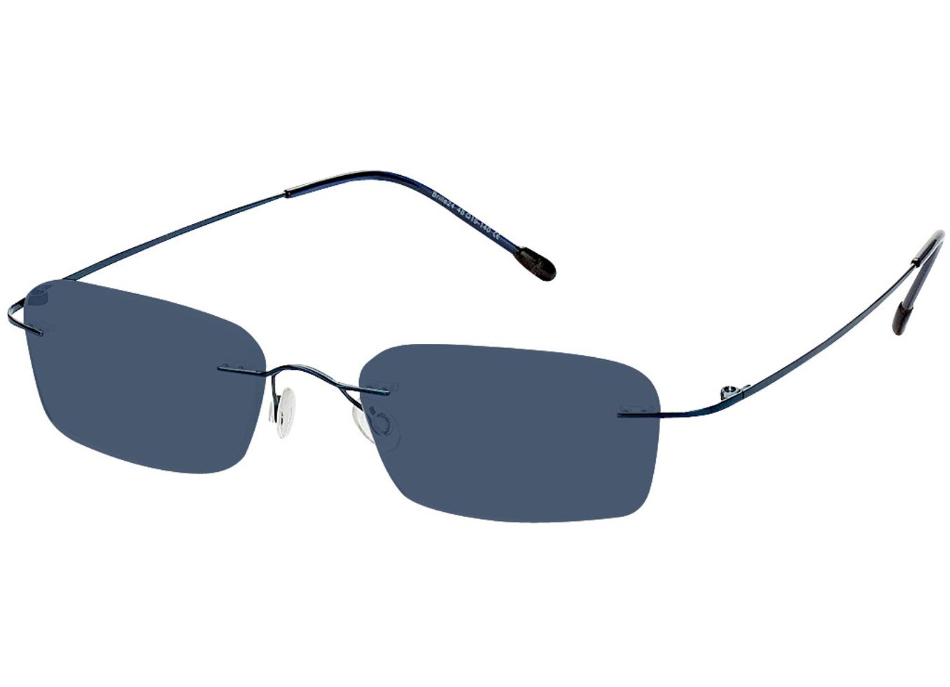 Davos - blau Sonnenbrille mit Sehstärke, Randlos, Rechteckig von Brille24 Collection