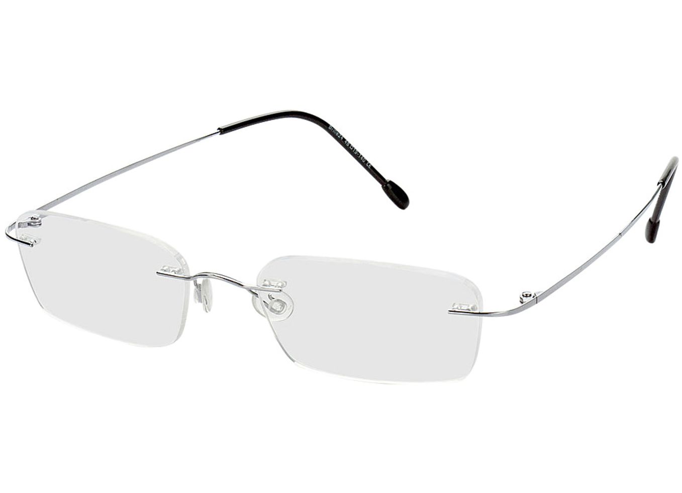 Davos - silber Blaulichtfilter-Brille, Randlos, Rechteckig von Brille24 Collection