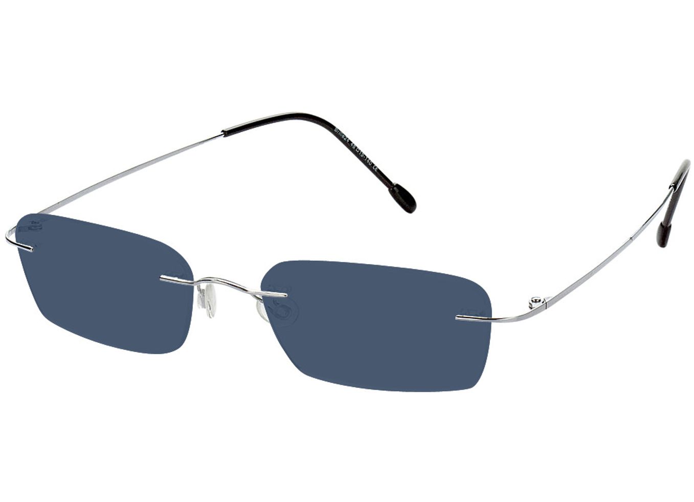 Davos - silber Sonnenbrille mit Sehstärke, Randlos, Rechteckig von Brille24 Collection