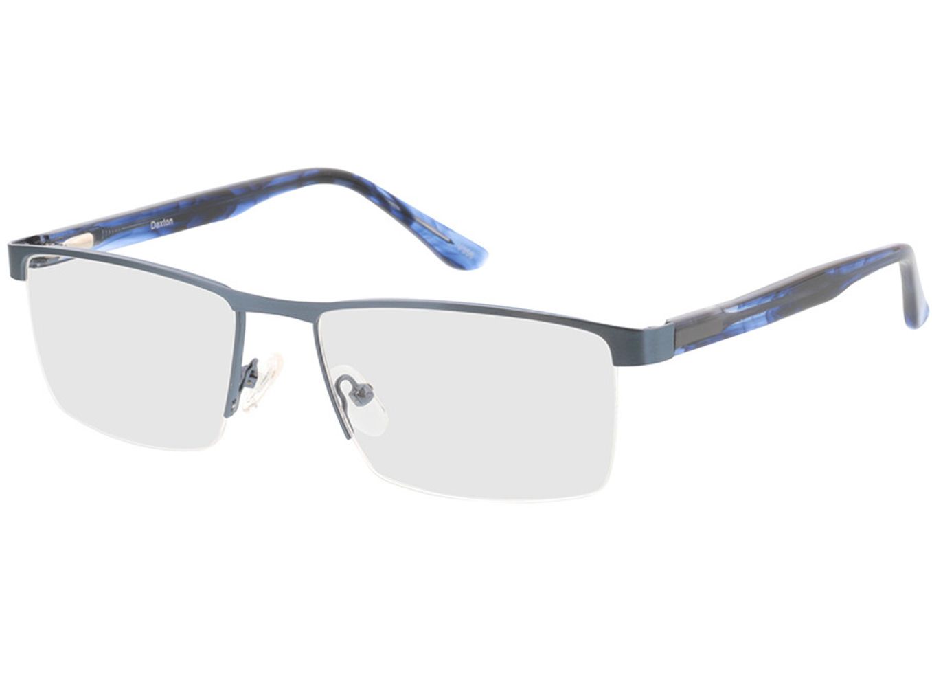 Daxton - matt blau/blau-meliert Brillengestell inkl. Gläser, Halbrand, Rechteckig von Brille24 Collection