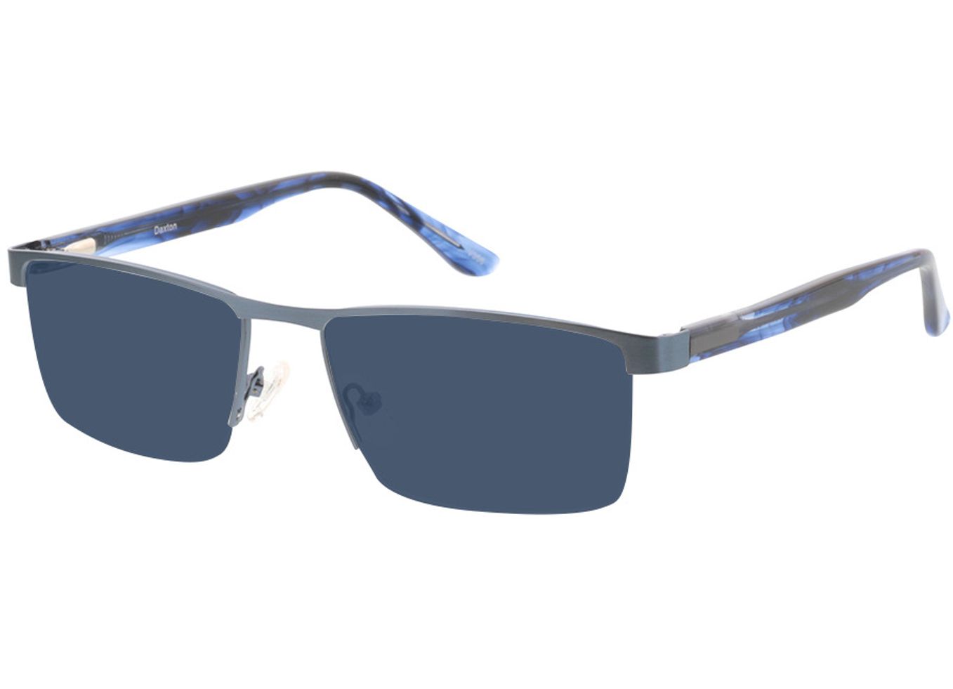 Daxton - matt blau/blau-meliert Sonnenbrille mit Sehstärke, Halbrand, Rechteckig von Brille24 Collection