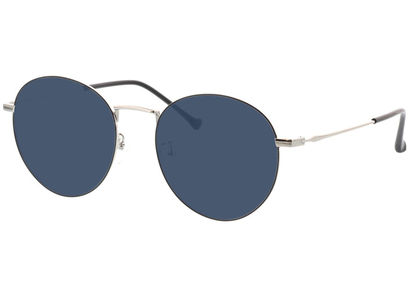 Eden - schwarz/silber Sonnenbrille mit Sehstärke, Vollrand, Rund von Brille24 Collection