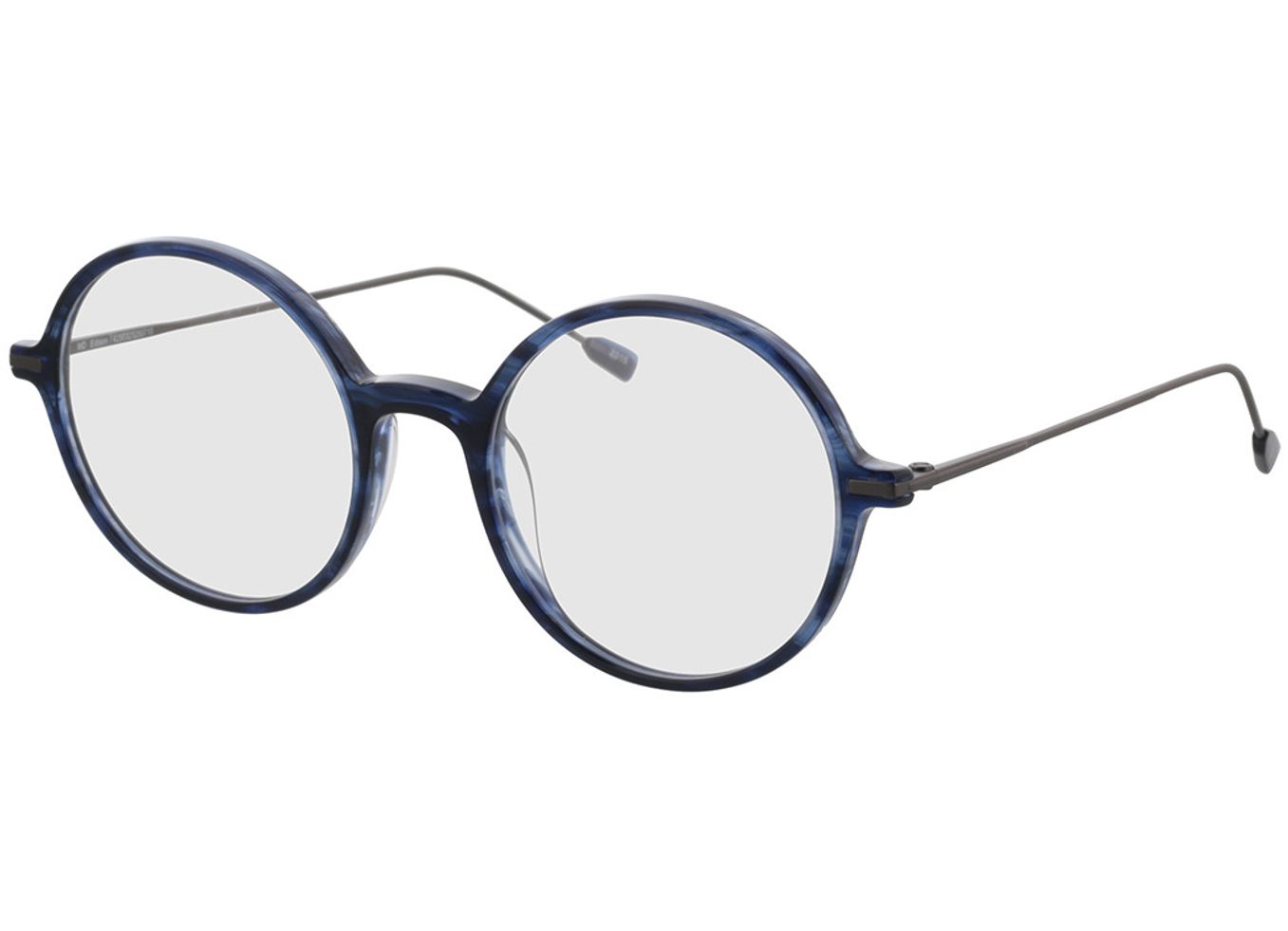 Edison - blau/anthrazit Brillengestell inkl. Gläser, Vollrand, Rund von Brille24 Collection