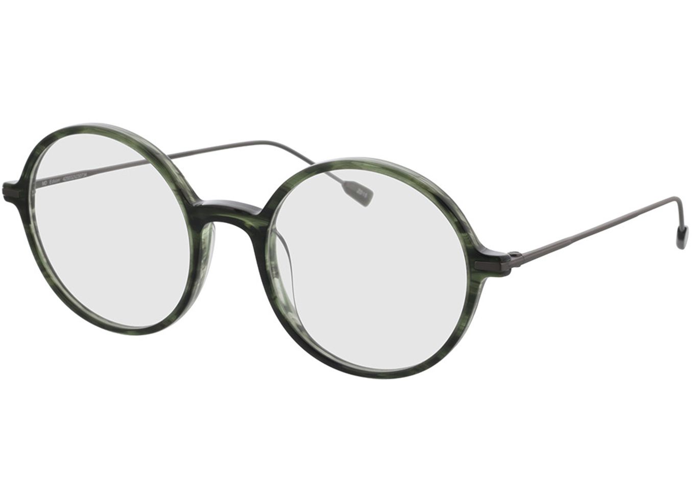 Edison - khaki/anthrazit Brillengestell inkl. Gläser, Vollrand, Rund von Brille24 Collection