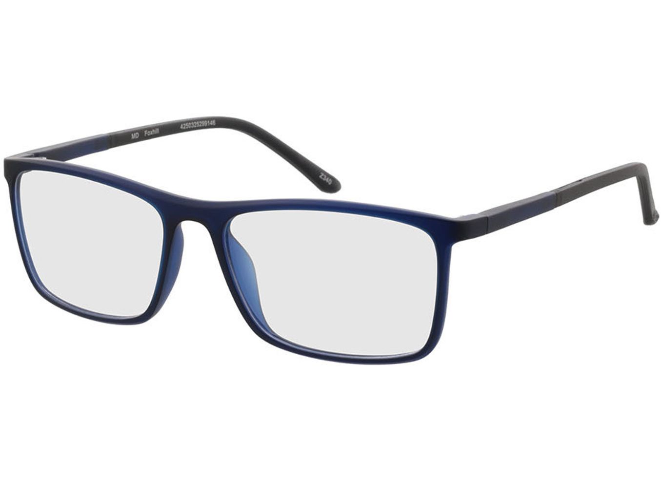 Foxhill - blau transparent/schwarz Blaulichtfilter-Brille, Vollrand, Rechteckig von Brille24 Collection