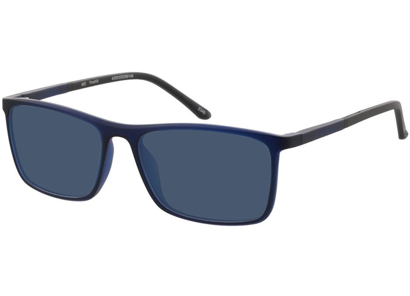 Foxhill - blau transparent/schwarz Sonnenbrille mit Sehstärke, Vollrand, Rechteckig von Brille24 Collection