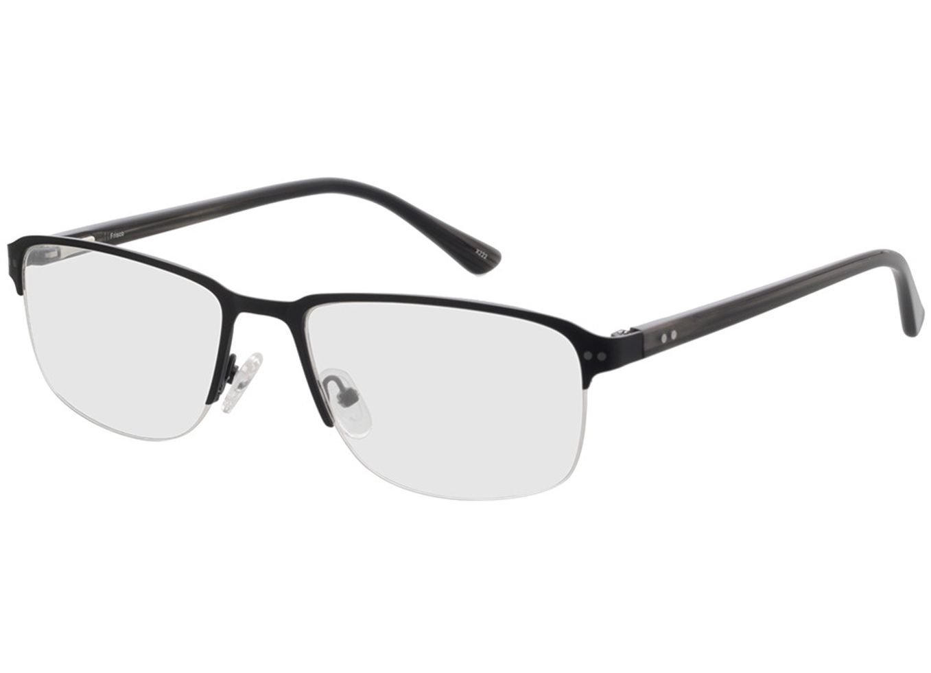 Frisco - matt schwarz Brillengestell inkl. Gläser, Halbrand, Rechteckig von Brille24 Collection