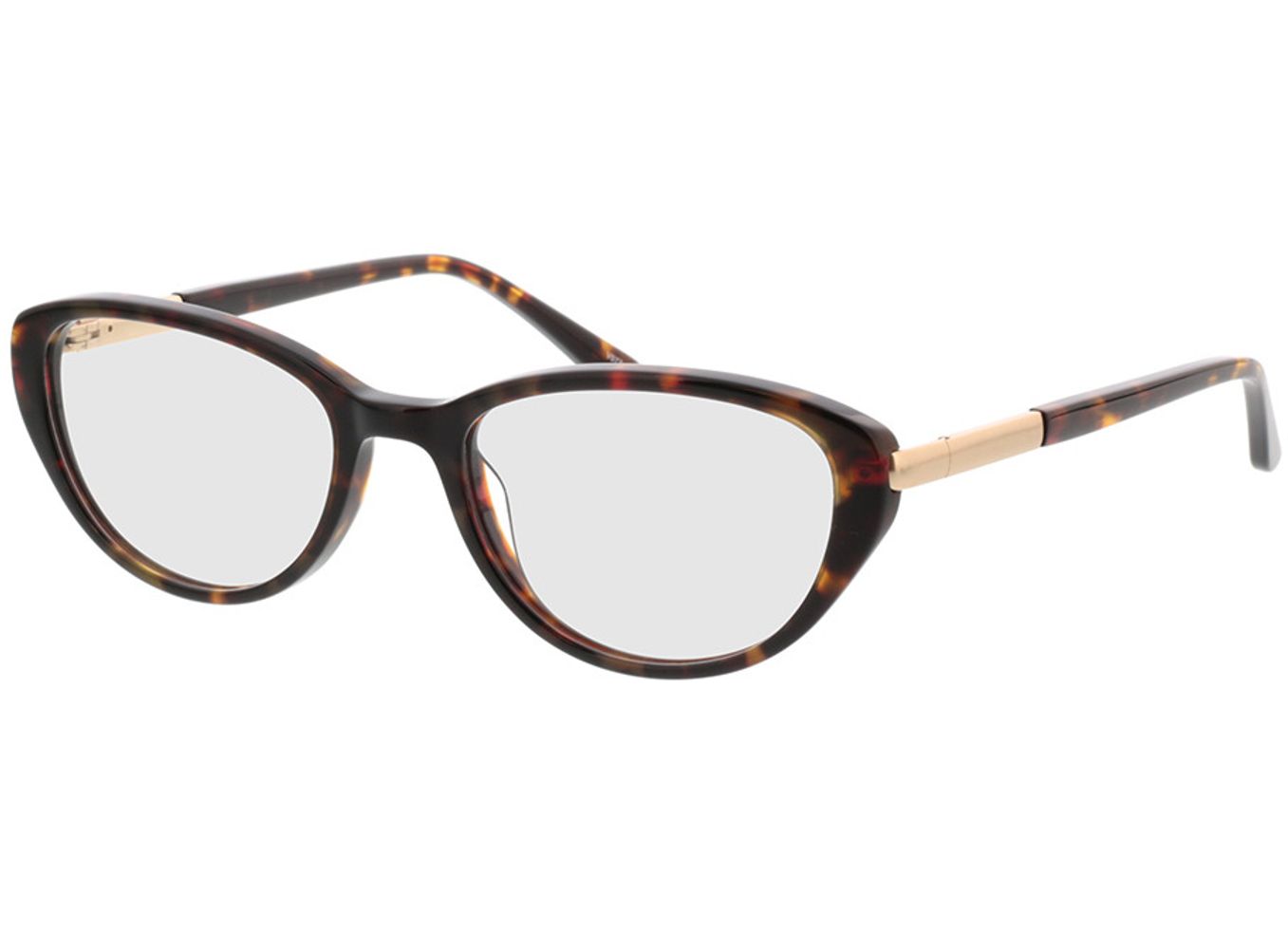 Gloria - havanna/gold Blaulichtfilter-Brille, Vollrand, Cateye von Brille24 Collection