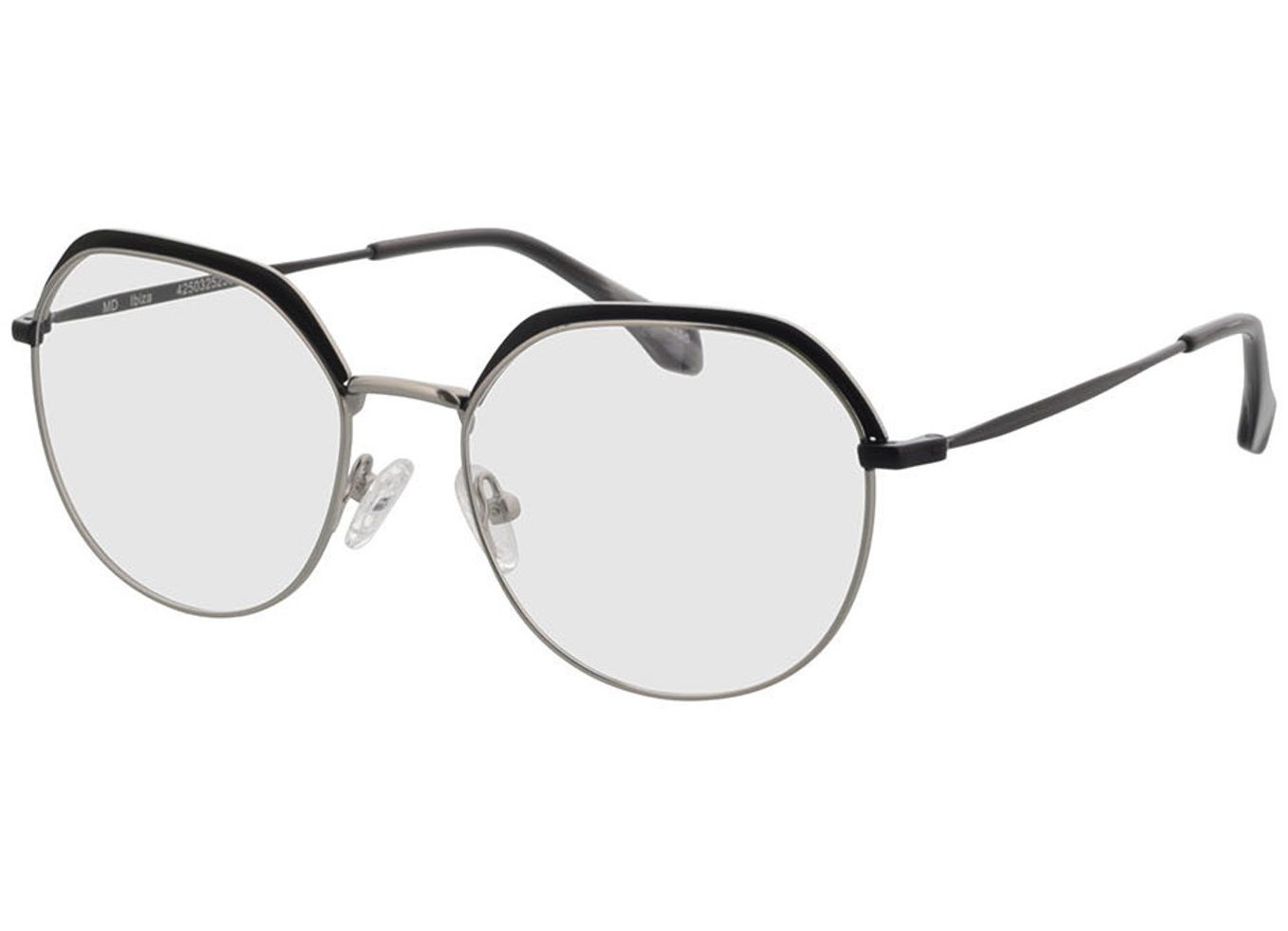 Ibiza - silber/schwarz Blaulichtfilter-Brille, Vollrand, geometric von Brille24 Collection