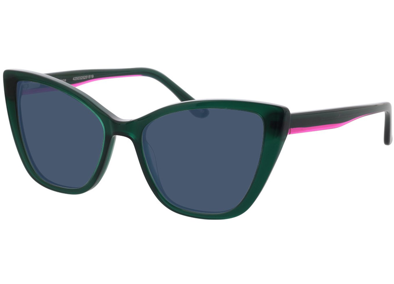 Jane - grün/pink Sonnenbrille mit Sehstärke, Vollrand, Cateye von Brille24 Collection