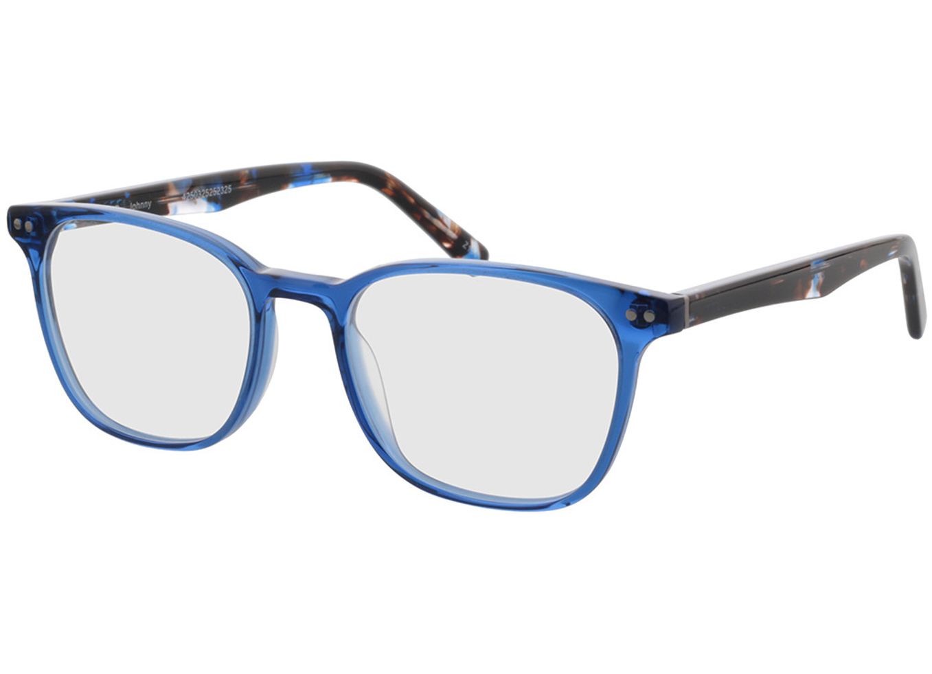 Johnny - blau/blau meliert Blaulichtfilter-Brille, Vollrand, Eckig von Brille24 Collection
