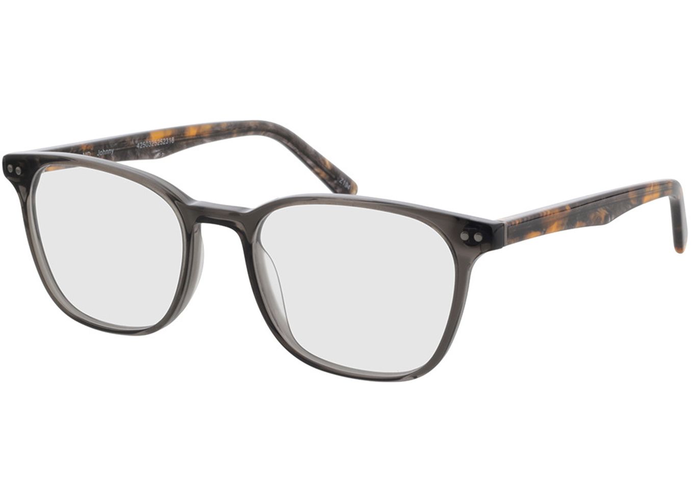 Johnny - grau/grau meliert Blaulichtfilter-Brille, Vollrand, Eckig von Brille24 Collection