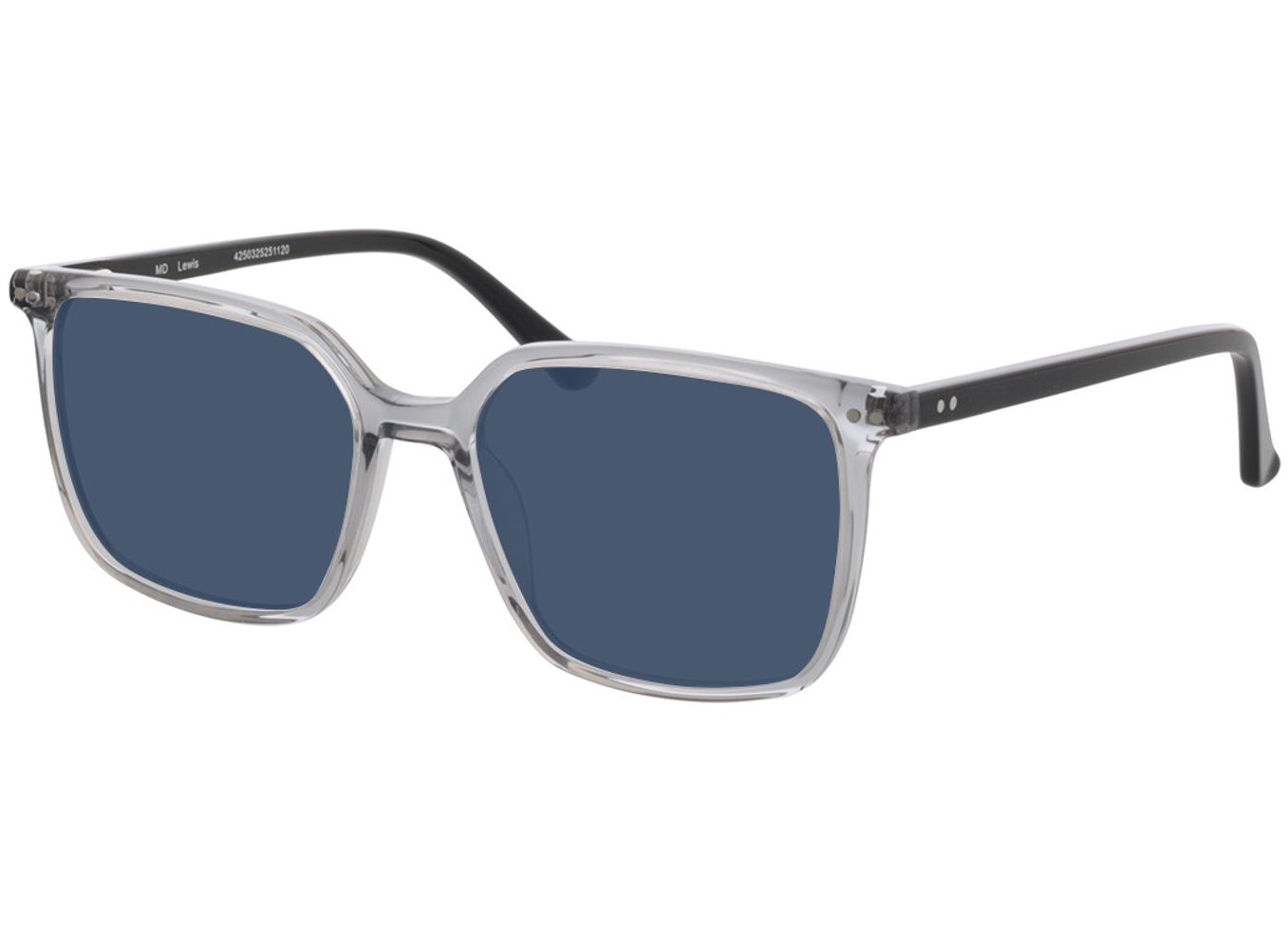 Lewis - grau/schwarz Sonnenbrille mit Sehstärke, Vollrand, Eckig von Brille24 Collection