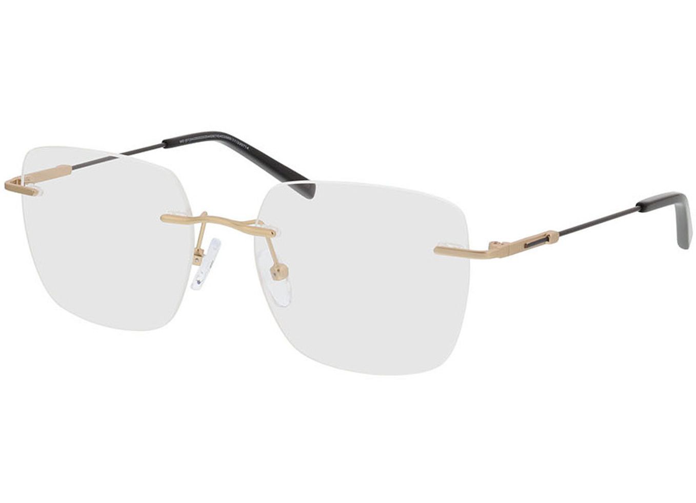 Liberty - gold/schwarz Blaulichtfilter-Brille, Randlos, Rechteckig von Brille24 Collection