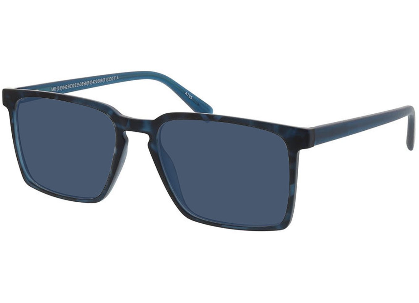 Lincoln - matt blau-meliert/matt blau Sonnenbrille mit Sehstärke, Vollrand, Rechteckig von Brille24 Collection