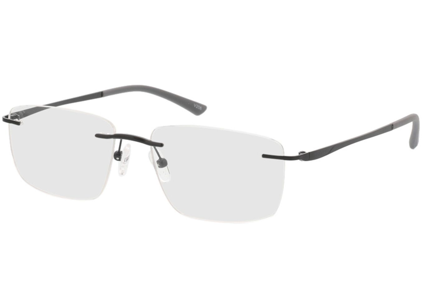 Livius - matt schwarz Brillengestell inkl. Gläser, Randlos, Rechteckig von Brille24 Collection