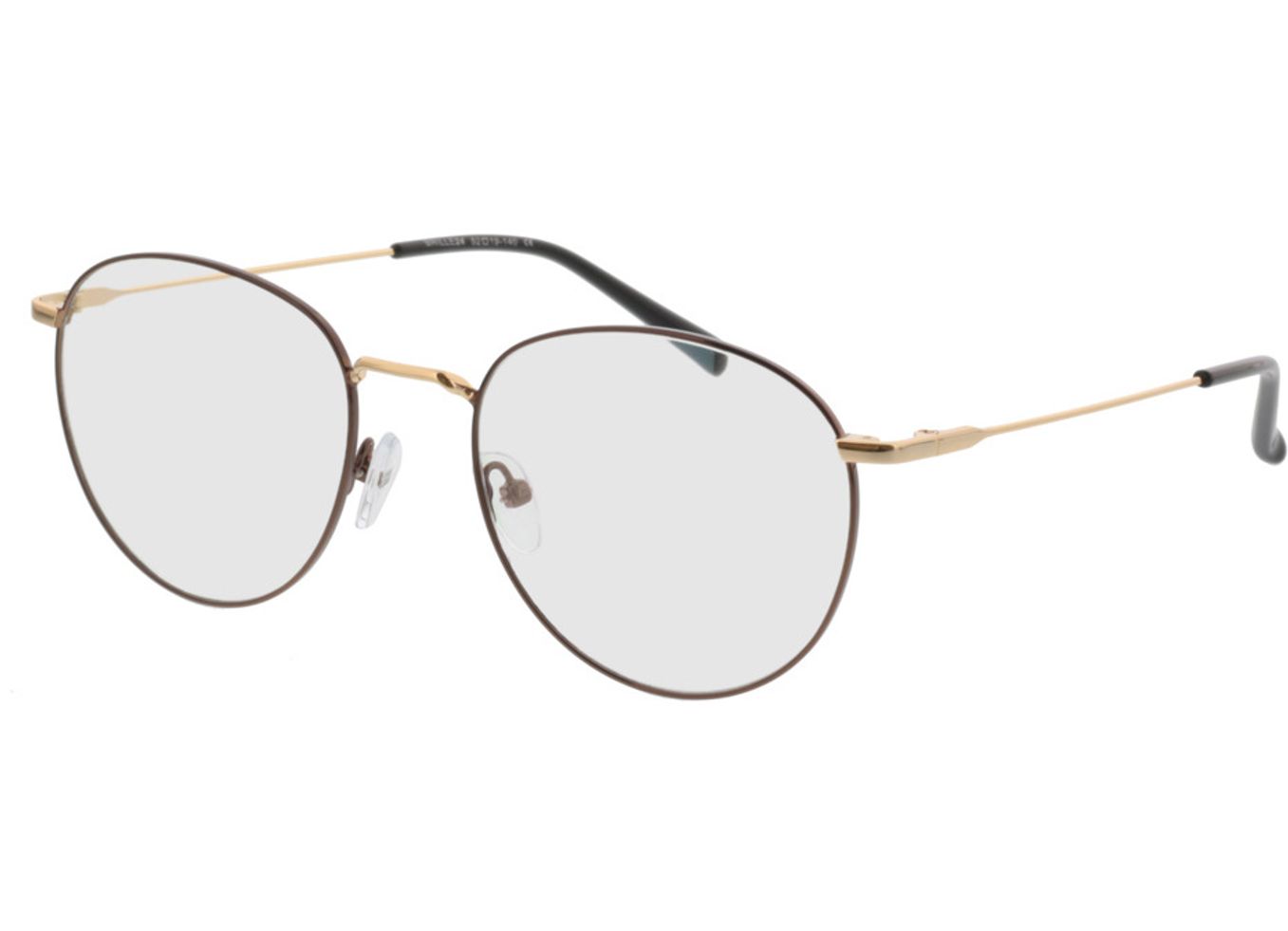 Louro - braun/gold Blaulichtfilter-Brille, Vollrand, Rund von Brille24 Collection