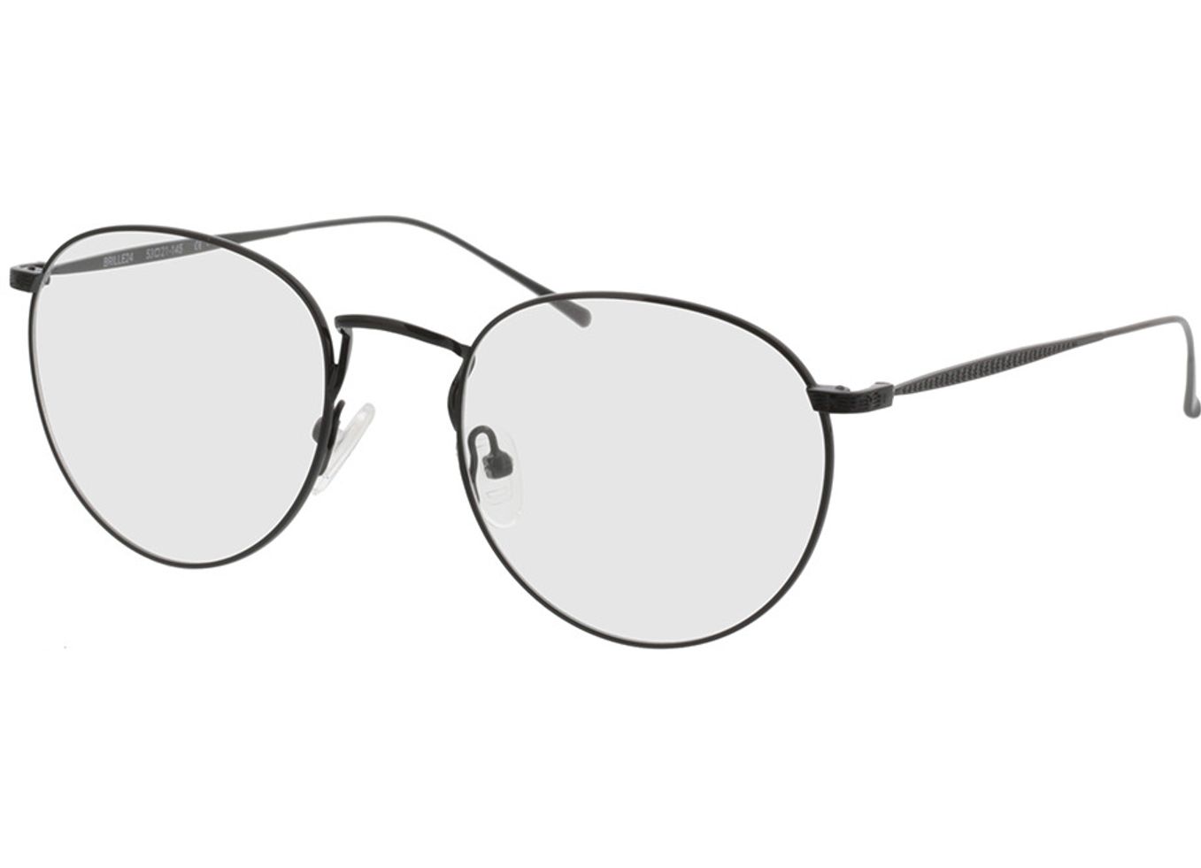Macon - schwarz Brillengestell inkl. Gläser, Vollrand, Rund von Brille24 Collection