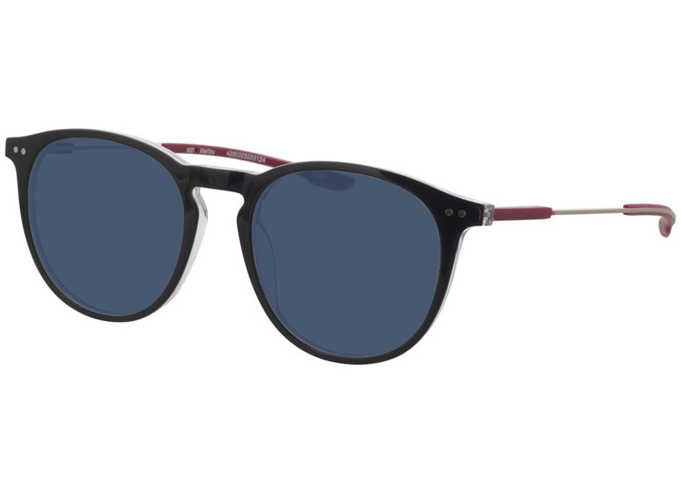 Malibu - grau/rot Sonnenbrille ohne Sehstärke, Vollrand, Rund von Brille24 Collection