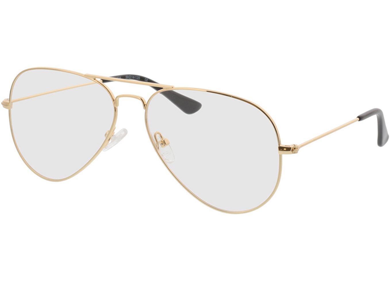 Manhattan - gold Arbeitsplatzbrille, Vollrand, Pilot von Brille24 Collection