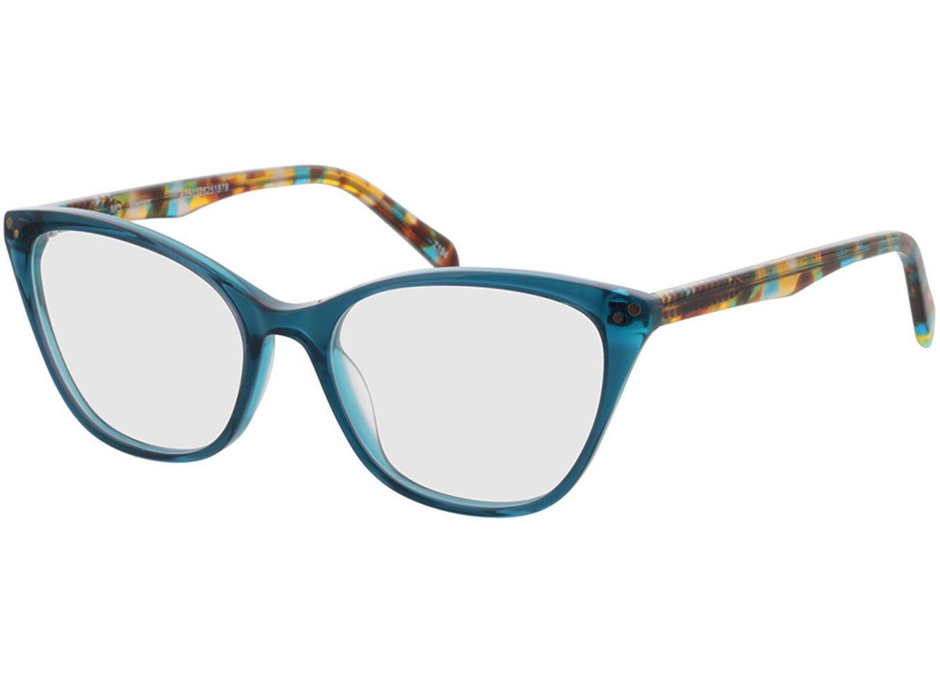 Megan - blau transparent/havanna Brillengestell inkl. Gläser, Vollrand, Cateye von Brille24 Collection