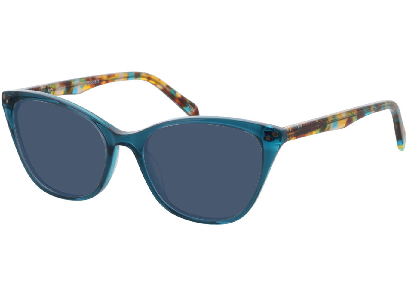 Megan - blau transparent/havanna Sonnenbrille ohne Sehstärke, Vollrand, Cateye von Brille24 Collection