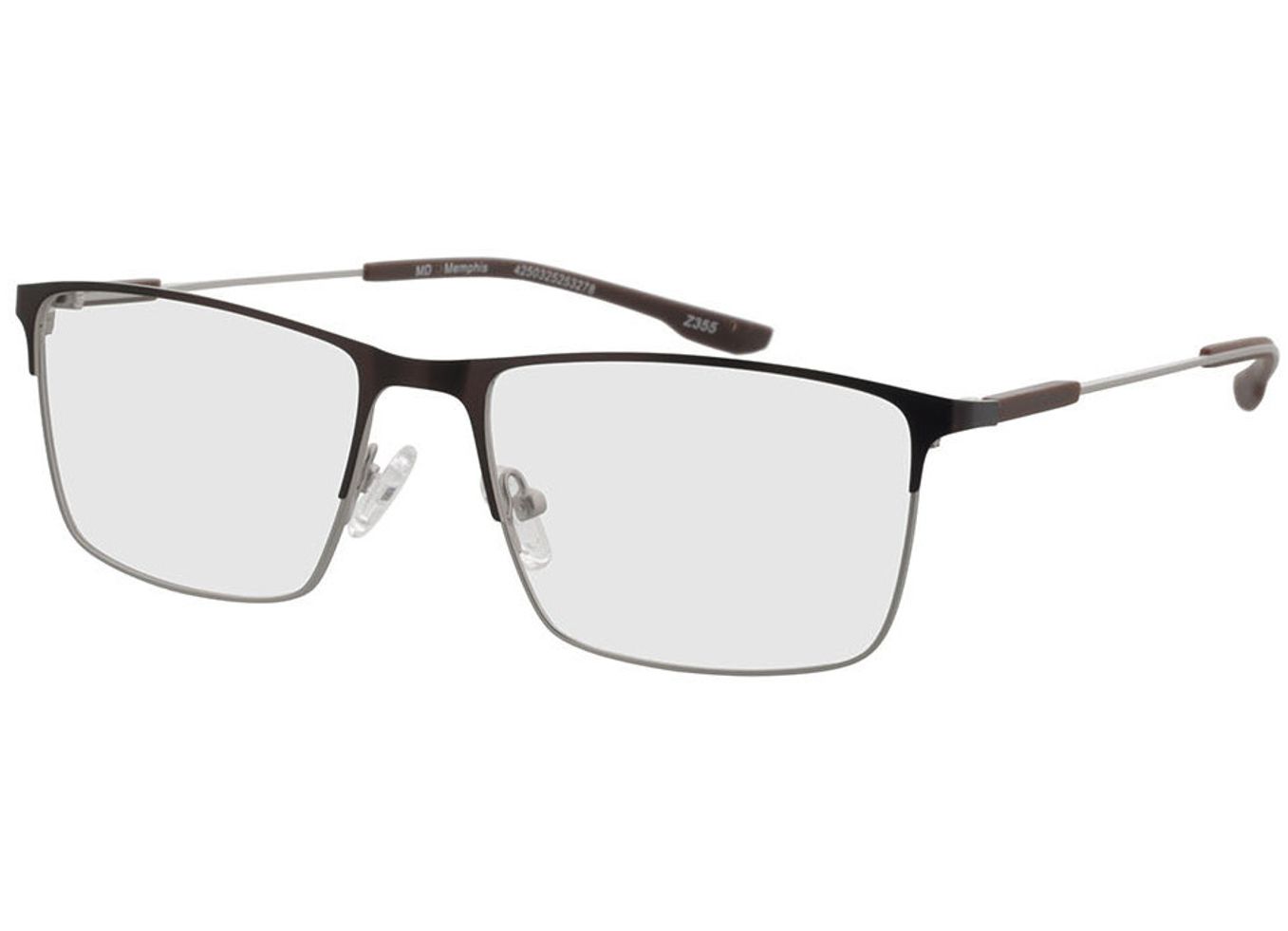 Memphis - braun Brillengestell inkl. Gläser, Vollrand, Rechteckig von Brille24 Collection