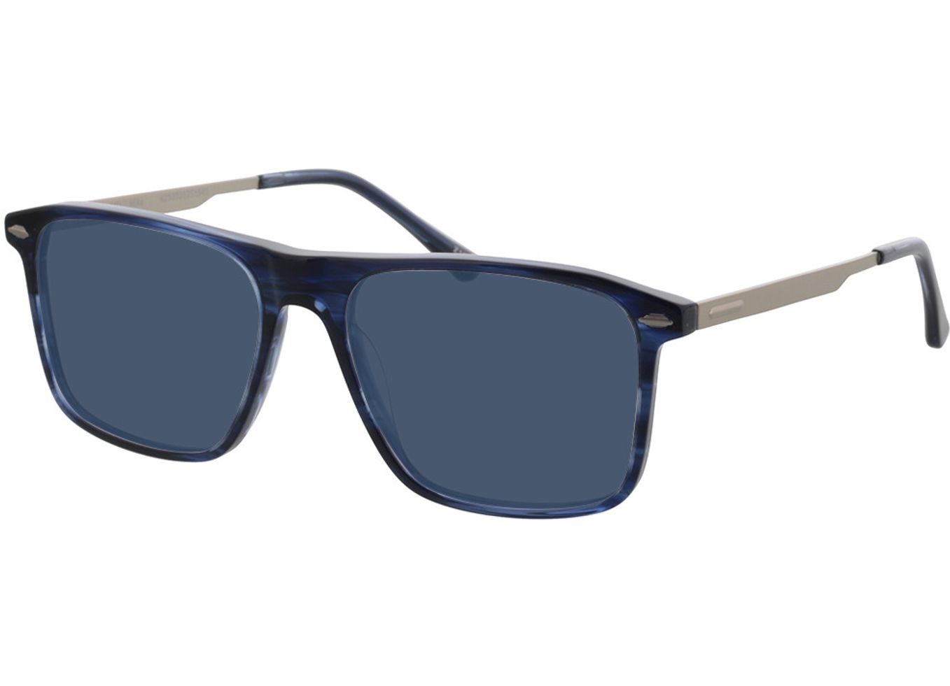 Mike - blau/silber Sonnenbrille mit Sehstärke, Vollrand, Eckig von Brille24 Collection