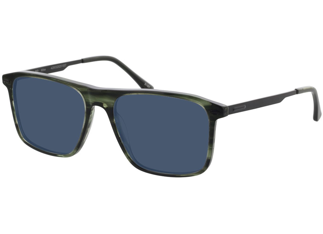 Mike - grün/schwarz Sonnenbrille mit Sehstärke, Vollrand, Eckig von Brille24 Collection