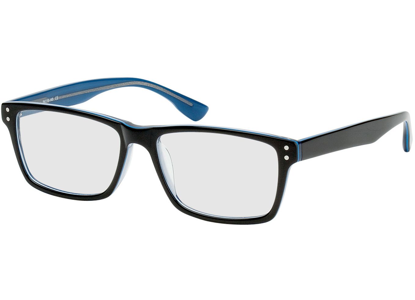 München - schwarz/blau Blaulichtfilter-Brille, Vollrand, Rechteckig von Brille24 Collection