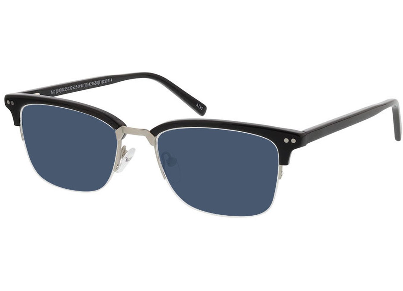 Newton - schwarz Sonnenbrille mit Sehstärke, Halbrand, browline von Brille24 Collection