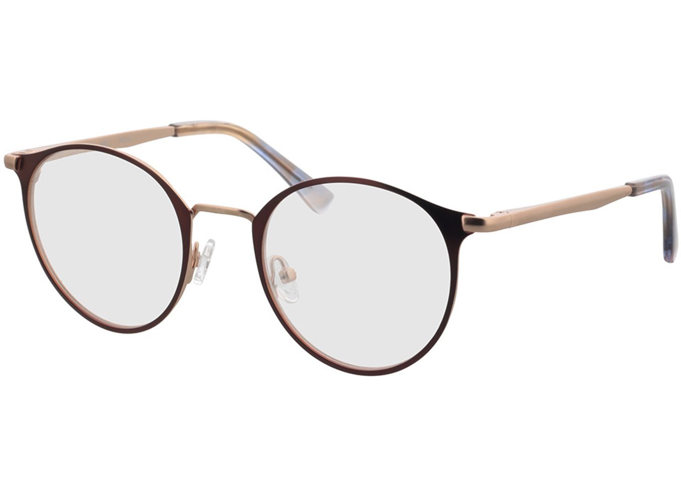 Nitra - braun/roségold Blaulichtfilter-Brille, Vollrand, Rund von Brille24 Collection