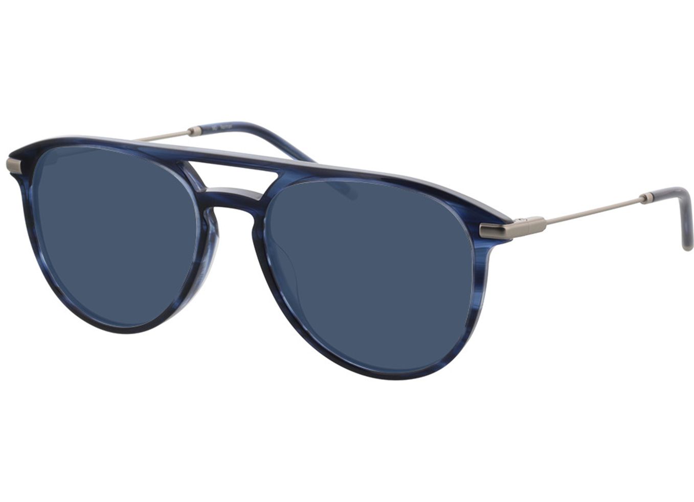 Norman - blau/silber Sonnenbrille mit Sehstärke, Vollrand, Pilot von Brille24 Collection