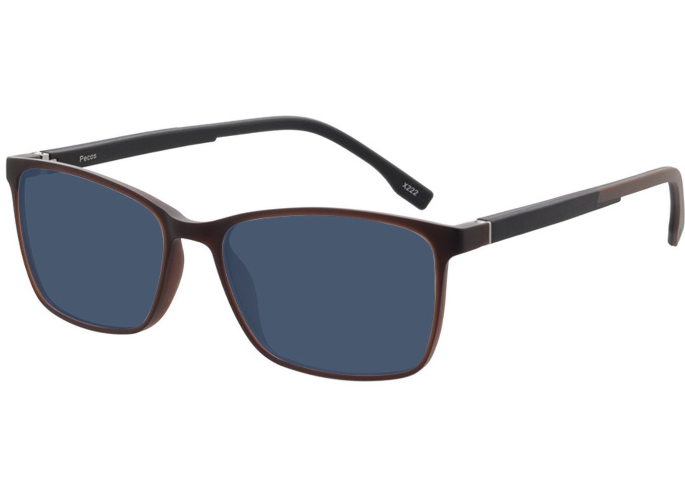 Pecos - braun-transparent Sonnenbrille mit Sehstärke, Vollrand, Rechteckig von Brille24 Collection