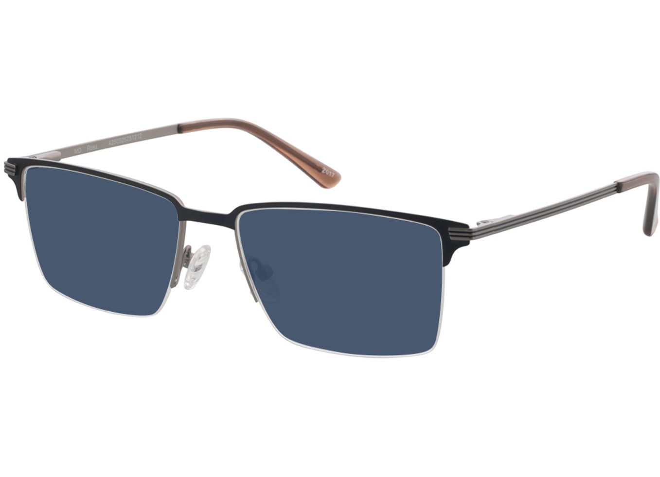 Ross - silber/blau Sonnenbrille mit Sehstärke, Halbrand, browline von Brille24 Collection